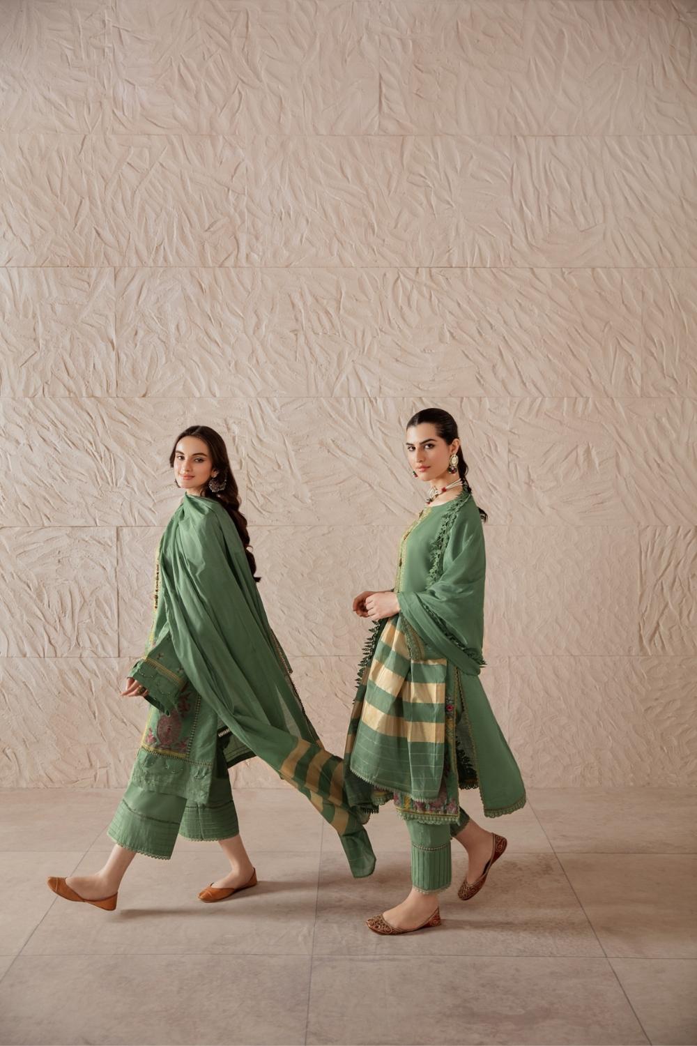 3 PC Unstitched Premium | Cross Hatch Embroidered  Shirt + Banarsi Jacquard Dupatta + Cambric Dyed Trouser