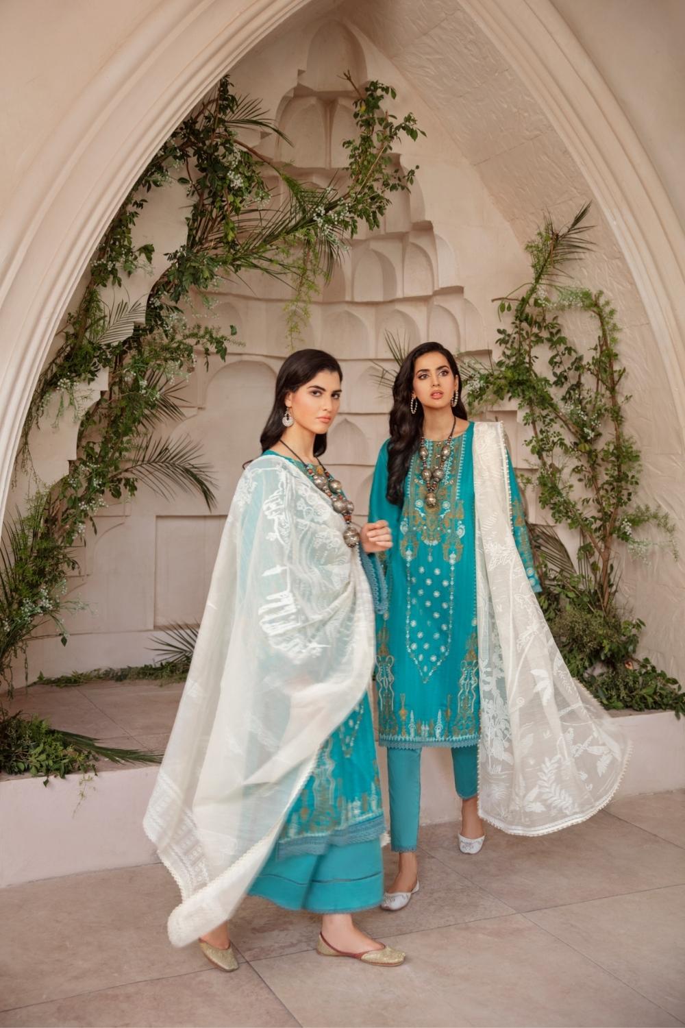 3 PC Unstitched Premium | Katpana Embroidered Shirt | Printed Dupatta