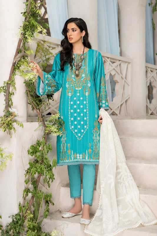 3 PC Unstitched Premium | Katpana Embroidered Shirt | Printed Dupatta