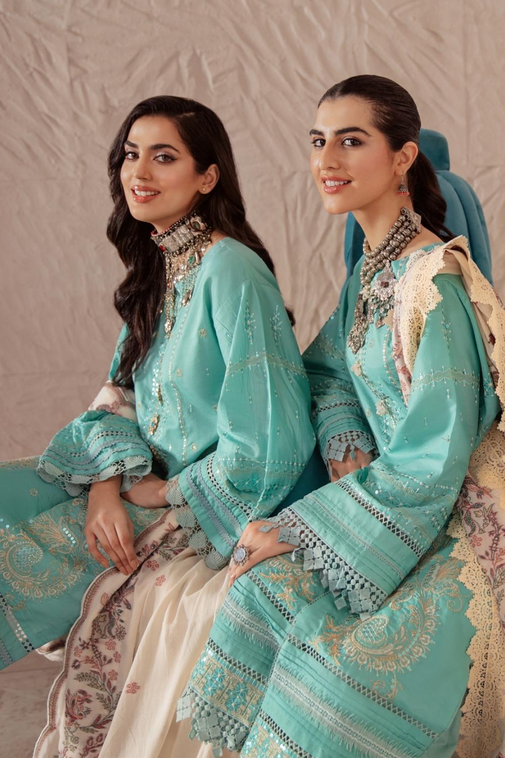 3 PC Unstitched Premium | Lawn Embroidered Shirt +Cotton Jacquard Dupatta + Cambric Dyed Trouser