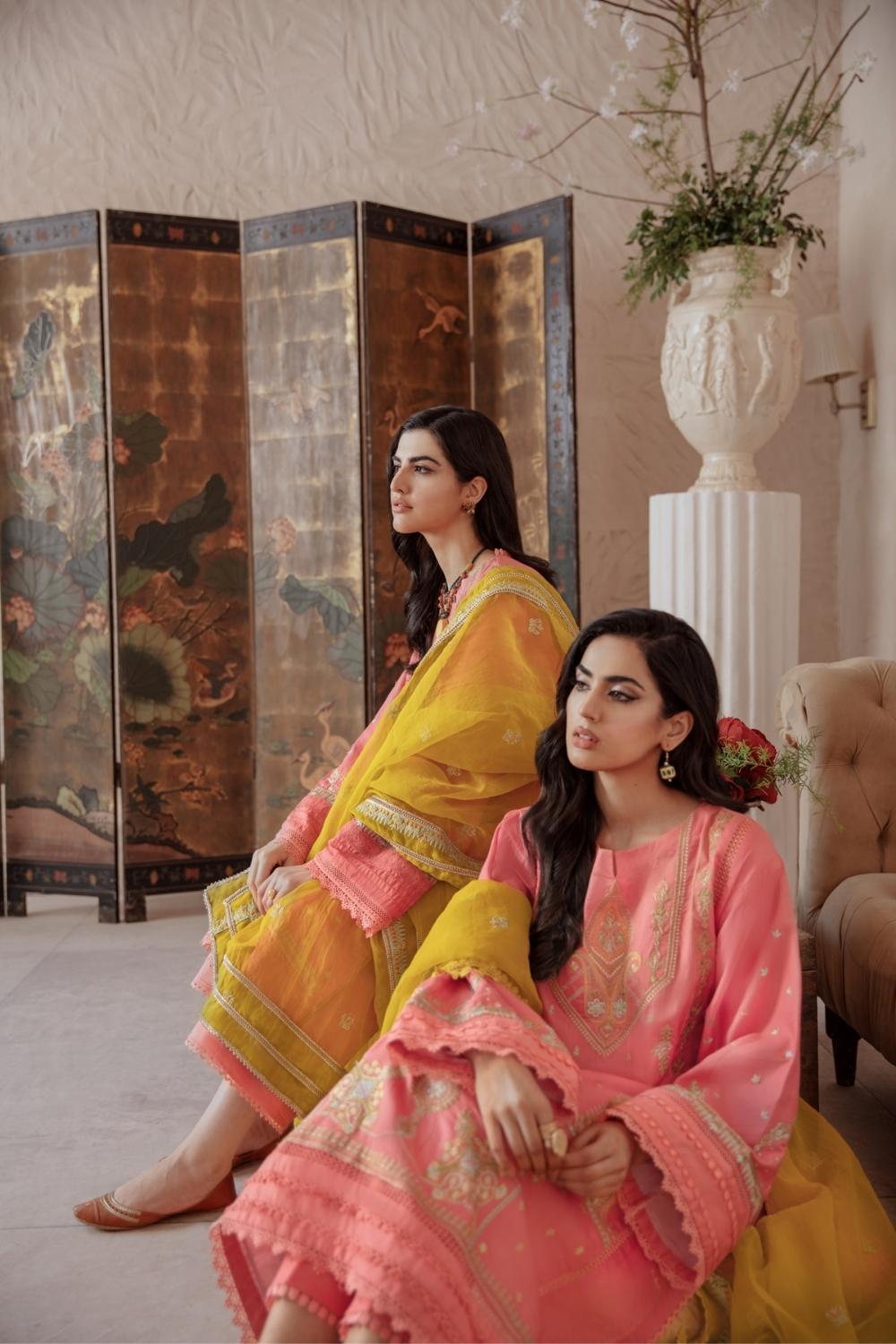 3 PC Unstitched Premium | Lawn Embroidered Shirt + Organza Embroidered Dupatta + Cambric Dyed Trouser