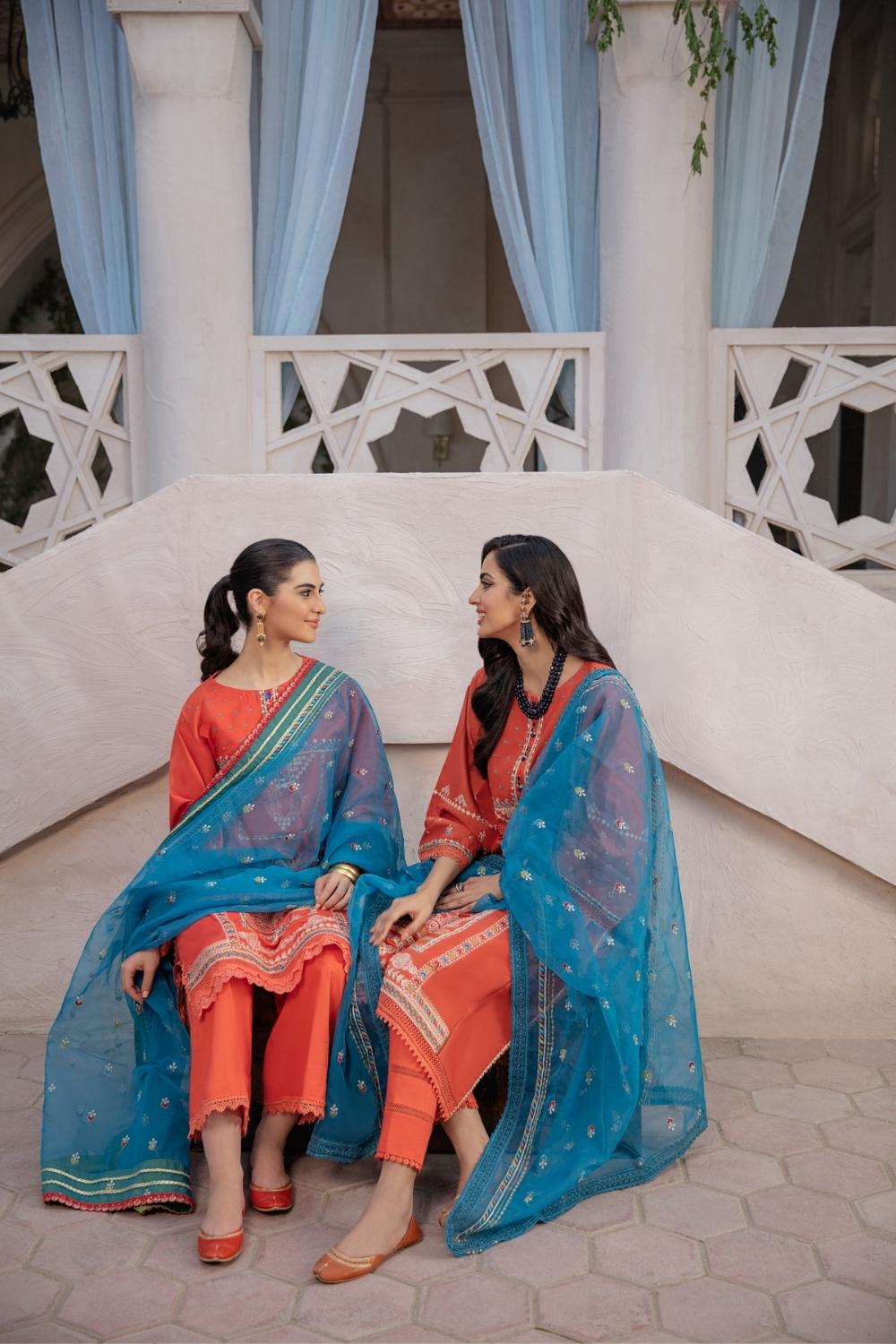 3 PC Unstitched Premium | Lawn Embroidered Shirt + Organza Embroidered Dupatta + Cambric Dyed Trouser