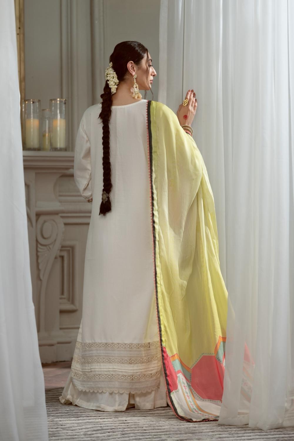 3PC Unstitched Embroidered Lawn Shirt | Silk Digital Printed Dupatta | Cambric Dyed Trouser