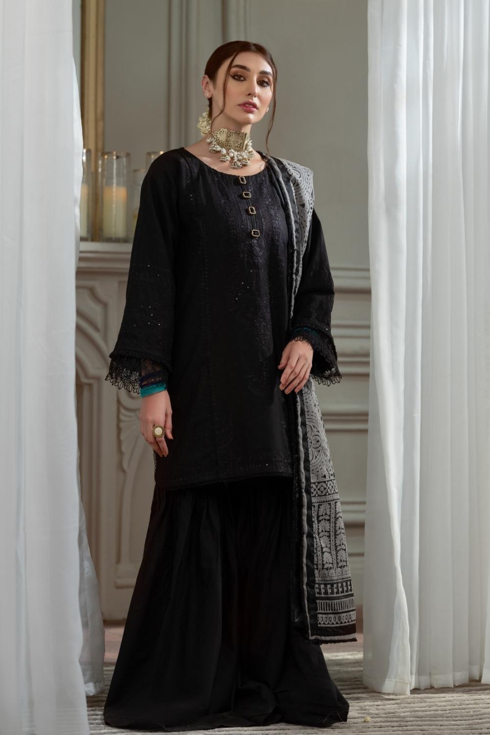 3PC Unstitched Embroidered Lawn Shirt | Organza Burnout Dupatta | Cambric Dyed Trouser