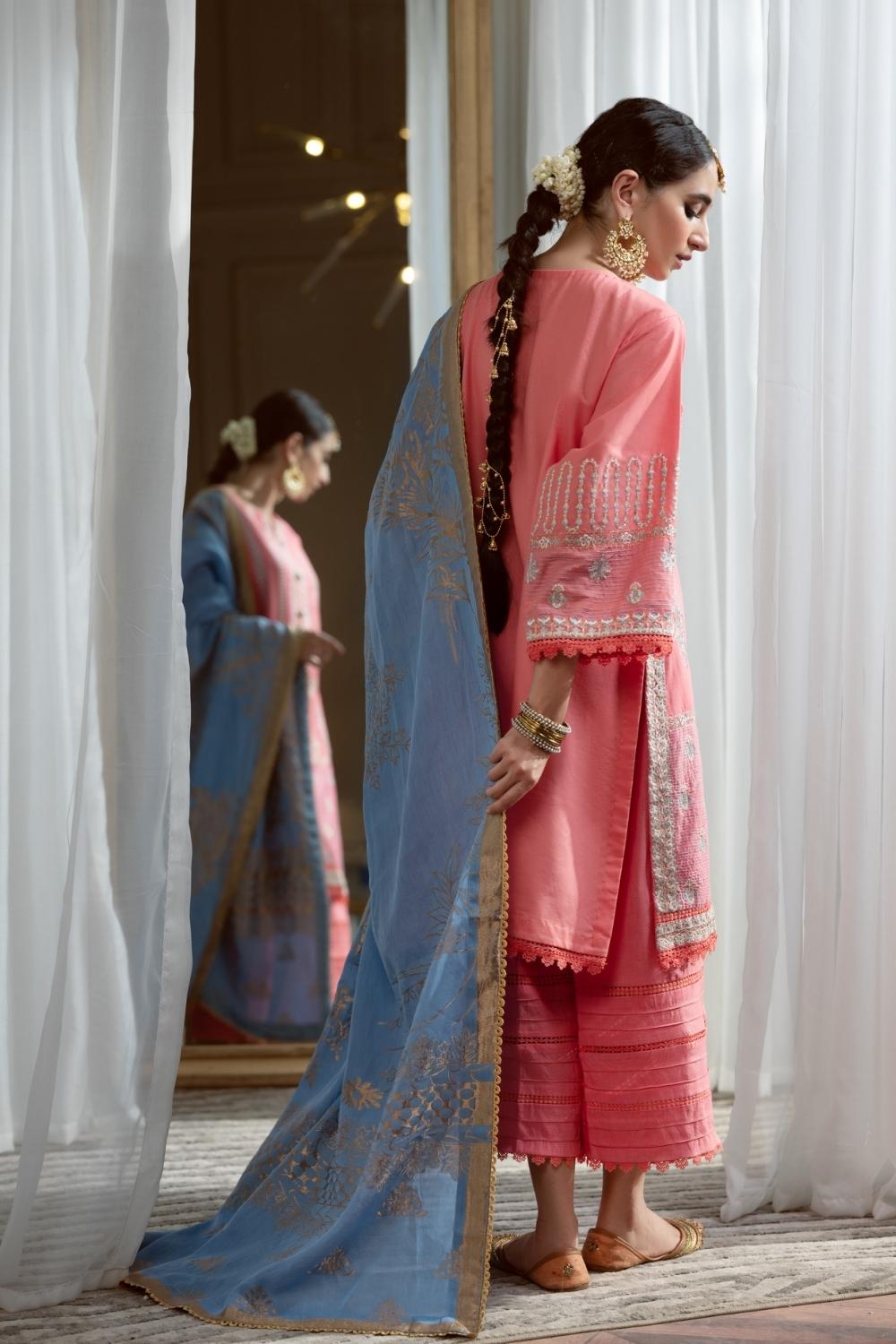 3PC Unstitched Embroidered Lawn Shirt | Jacquard Dupatta | Cambric Dyed Trouser