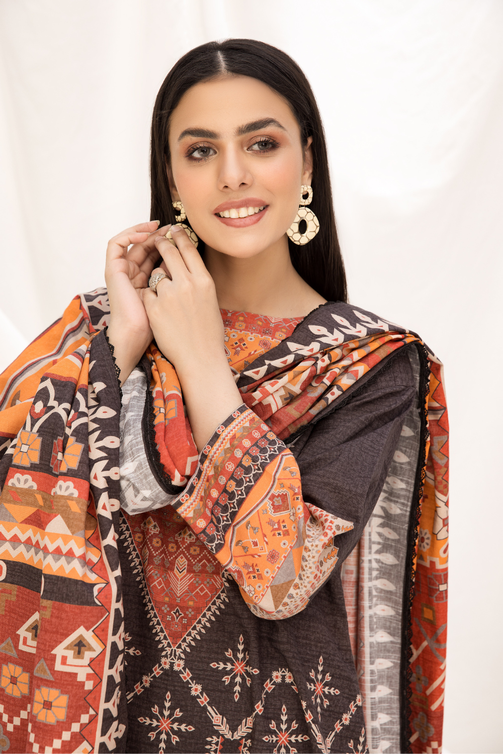 2 PC Unstitched | Khaddar Printed Shirt +  Dupatta