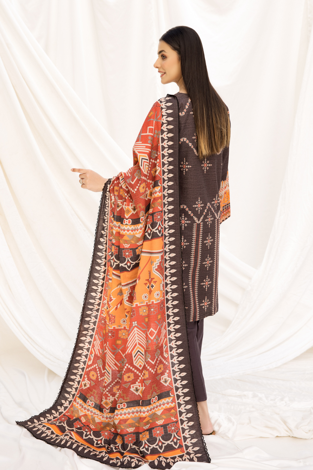 2 PC Unstitched | Khaddar Printed Shirt +  Dupatta