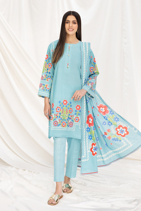 2 PC Unstitched | Khaddar Printed Shirt +  Dupatta