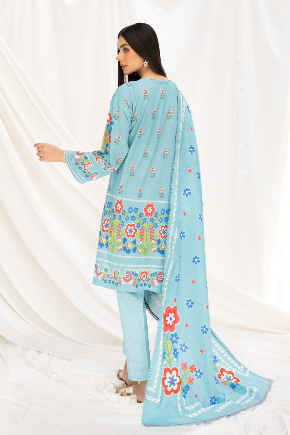 2 PC Unstitched | Khaddar Printed Shirt +  Dupatta