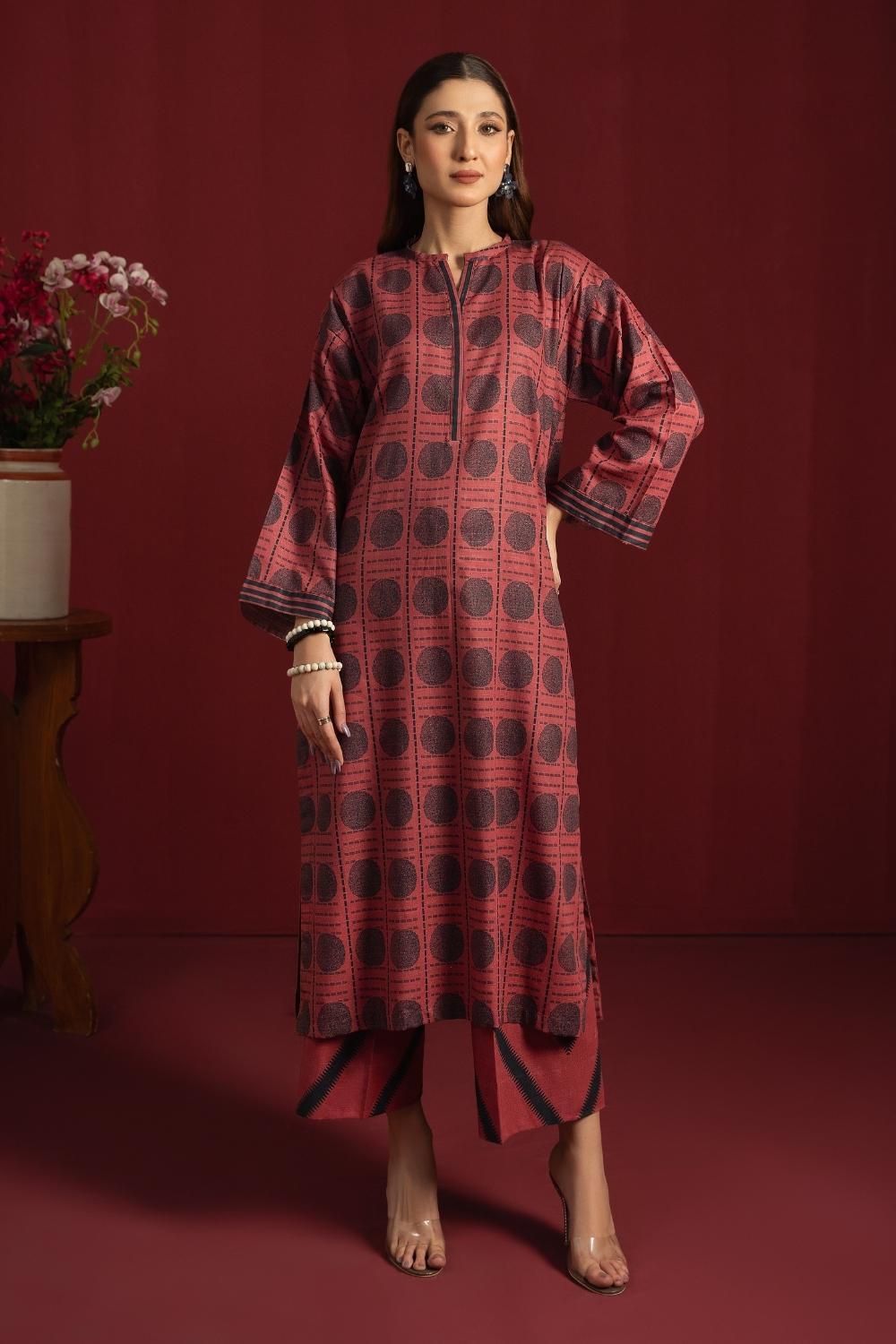 2PC Unstitched |Printed Khaddar Shirt + Trouser