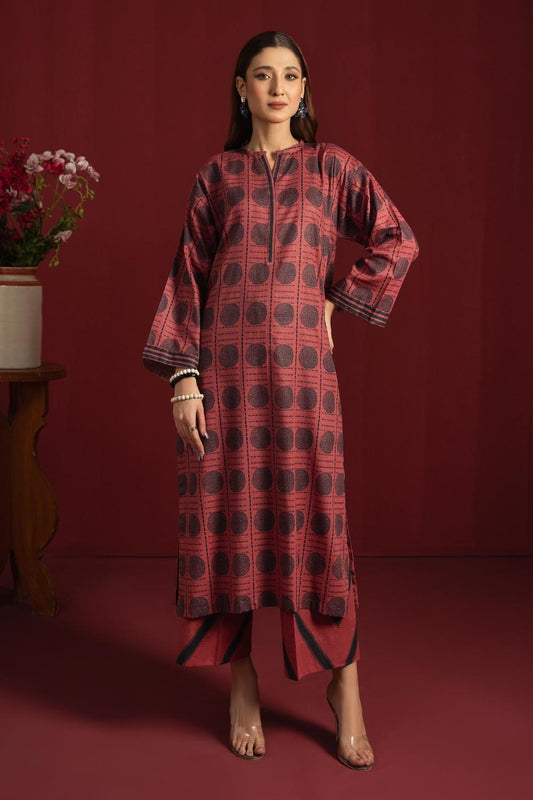 2PC Unstitched |Printed Khaddar Shirt + Trouser