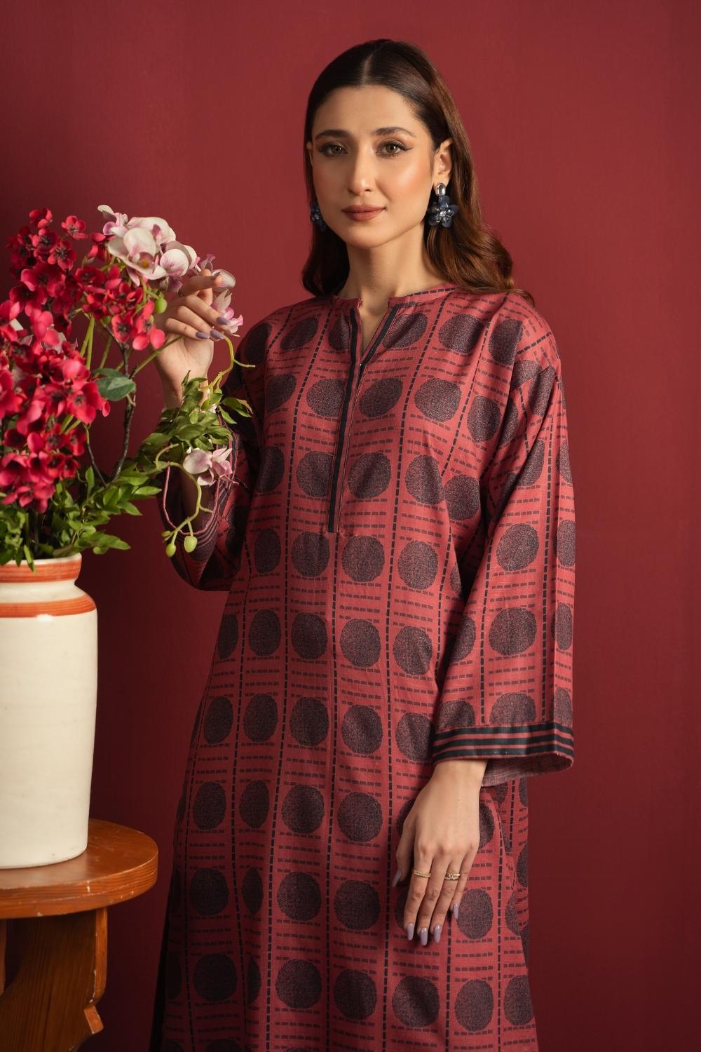 2PC Unstitched |Printed Khaddar Shirt + Trouser