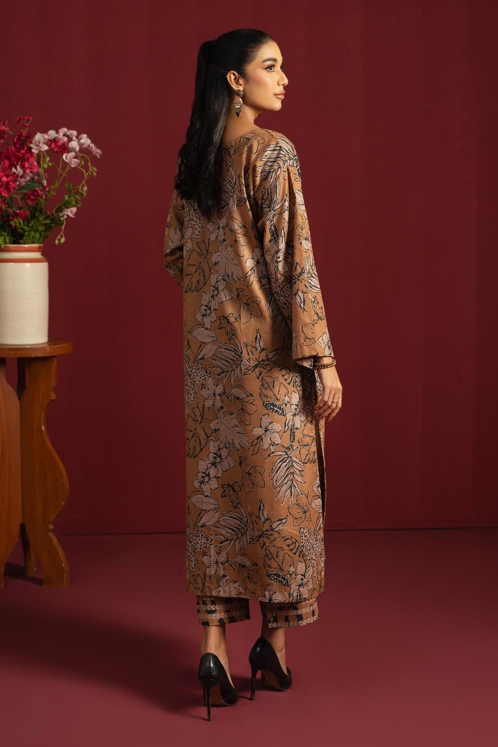 2PC Unstitched |Printed Khaddar Shirt + Trouser