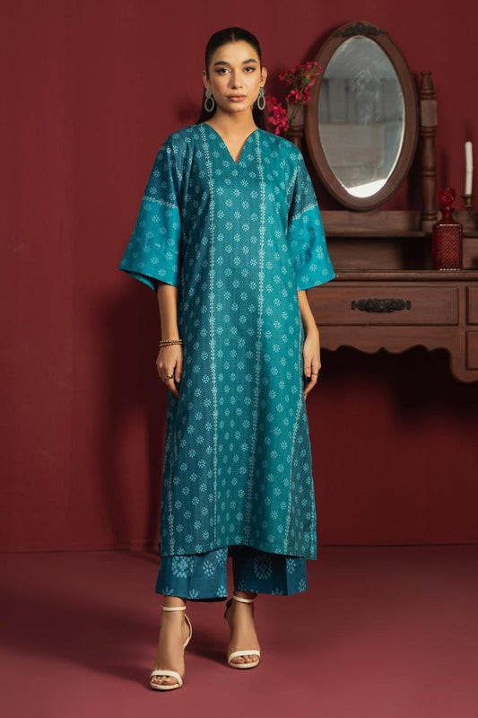 2PC Unstitched |Printed Khaddar Shirt + Trouser