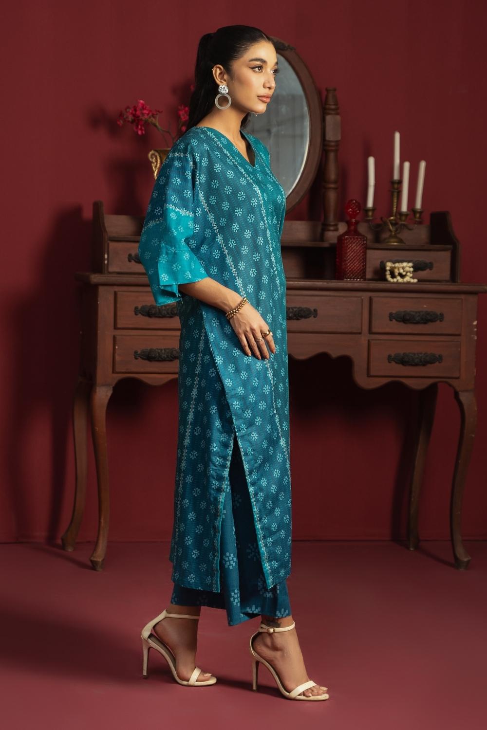 2PC Unstitched |Printed Khaddar Shirt + Trouser