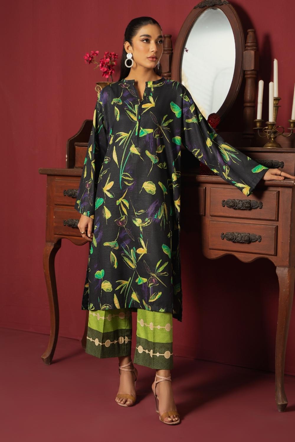 2PC Unstitched |Printed Khaddar Shirt + Trouser