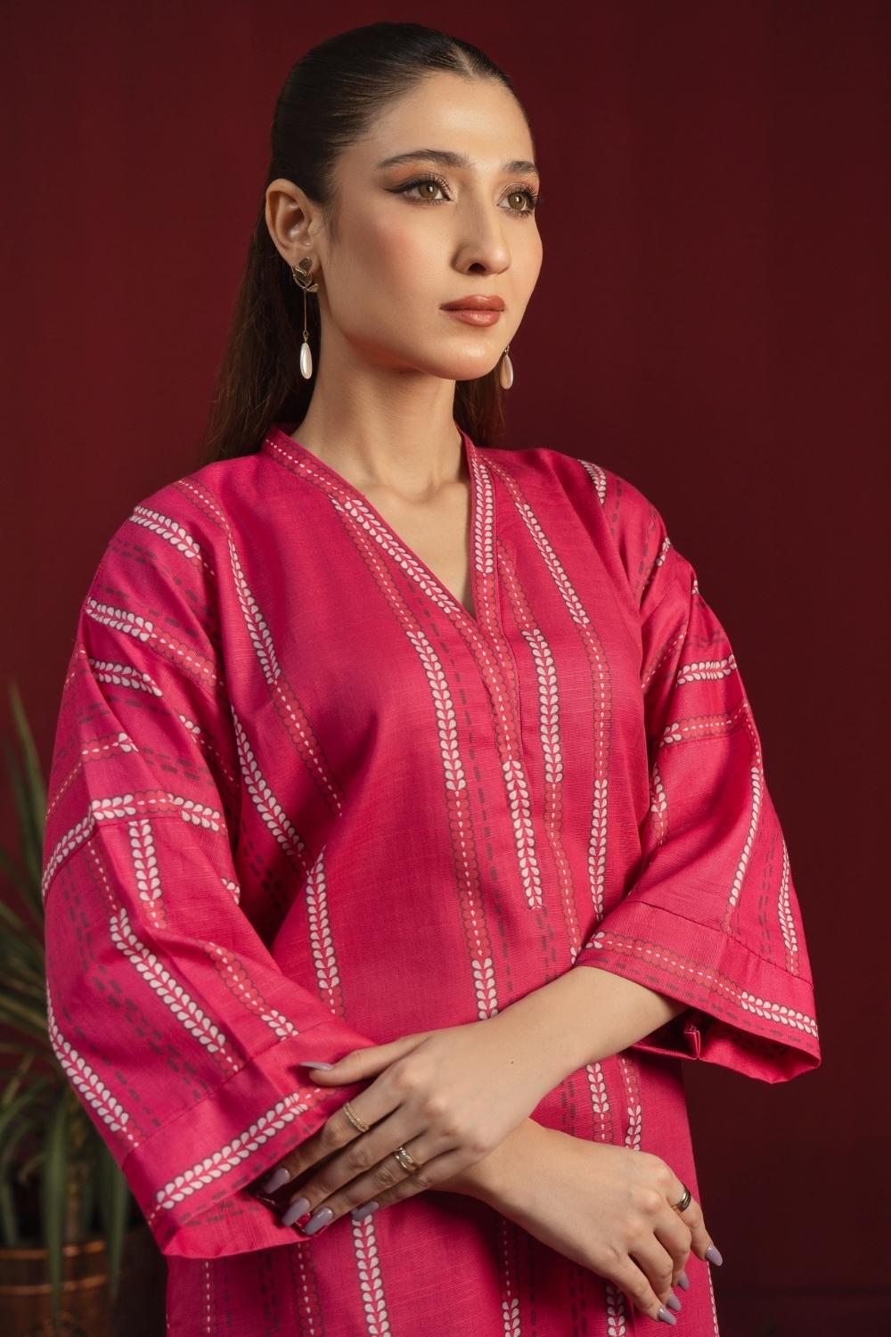 2PC Unstitched |Printed Khaddar Shirt + Trouser