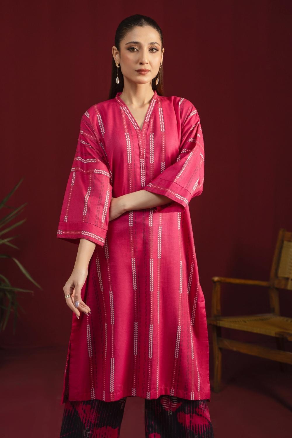 2PC Unstitched |Printed Khaddar Shirt + Trouser