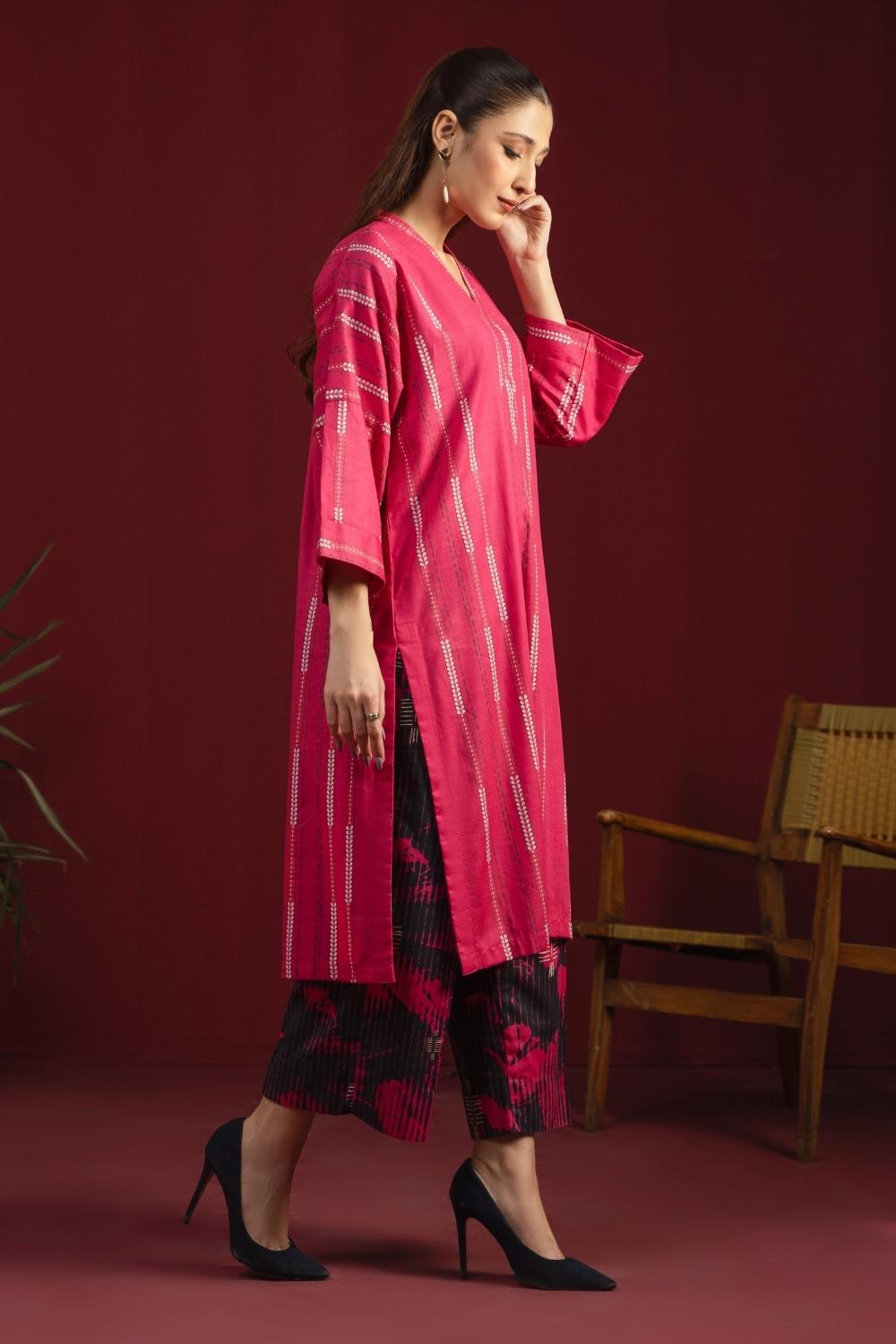 2PC Unstitched |Printed Khaddar Shirt + Trouser