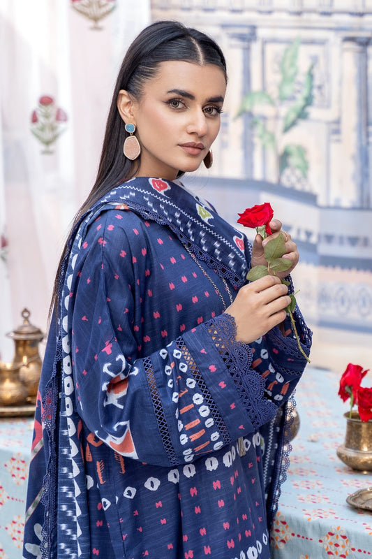 3PC Unstitched |Printed Khaddar Suit