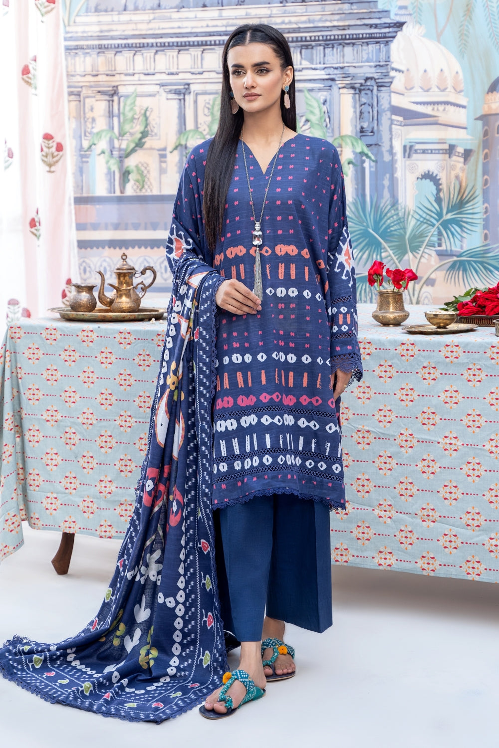 3PC Unstitched |Printed Khaddar Suit