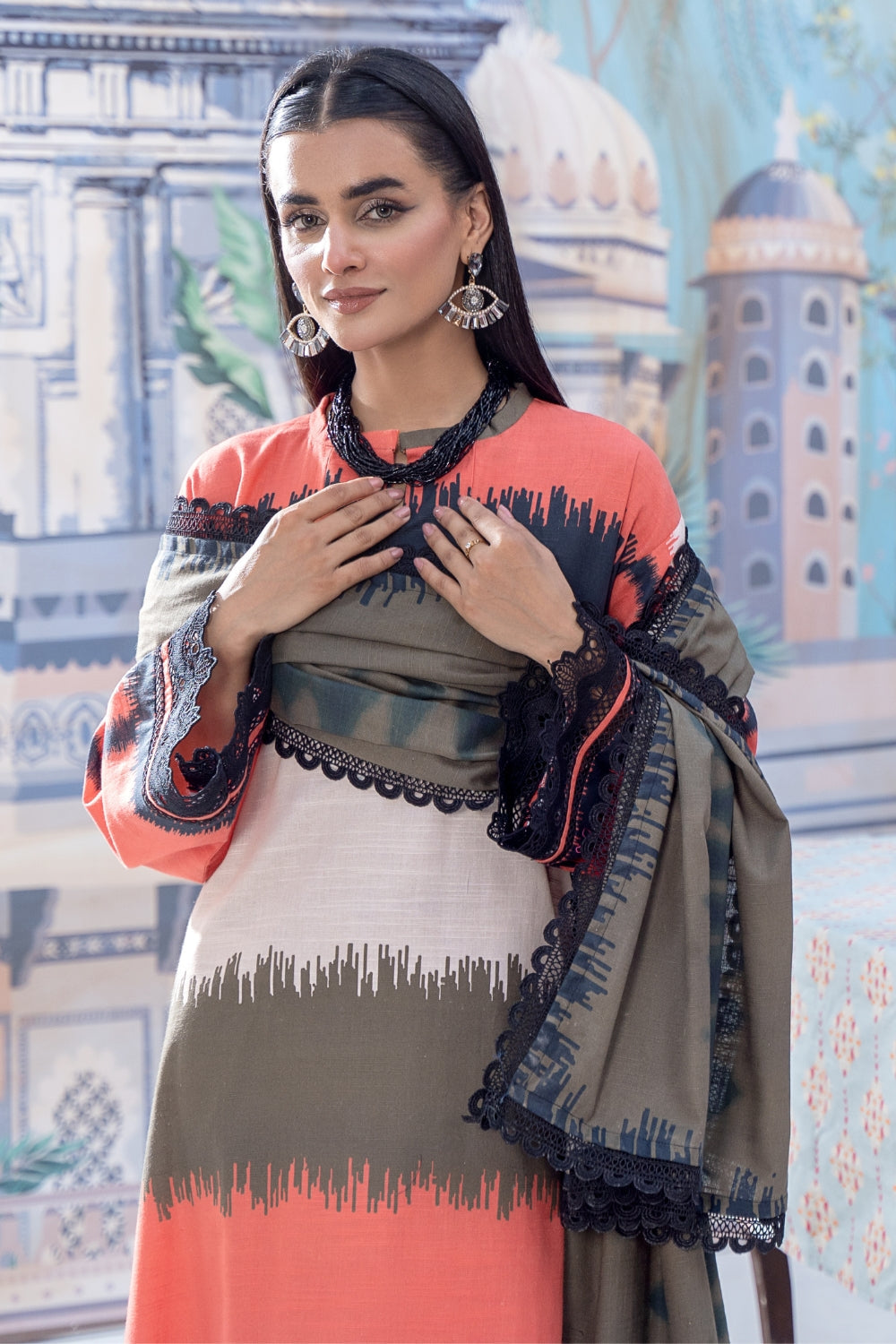 3PC Unstitched |Printed Khaddar Suit