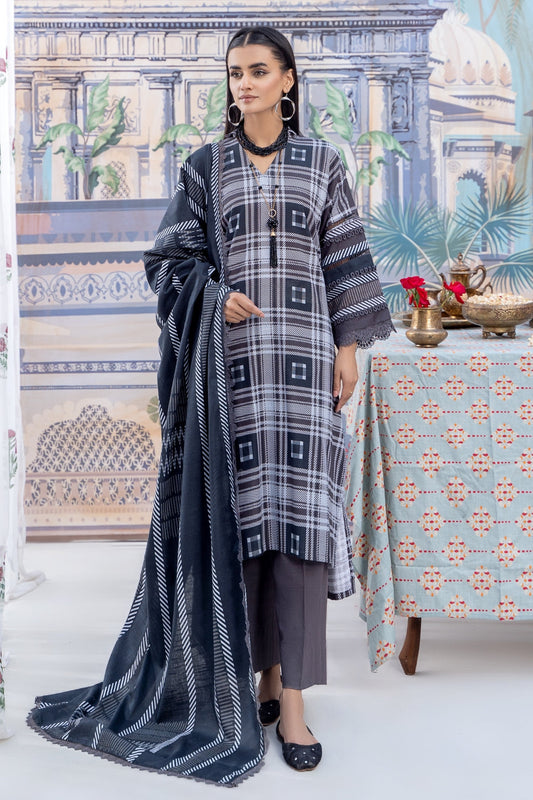 3PC Unstitched |Printed Khaddar Suit