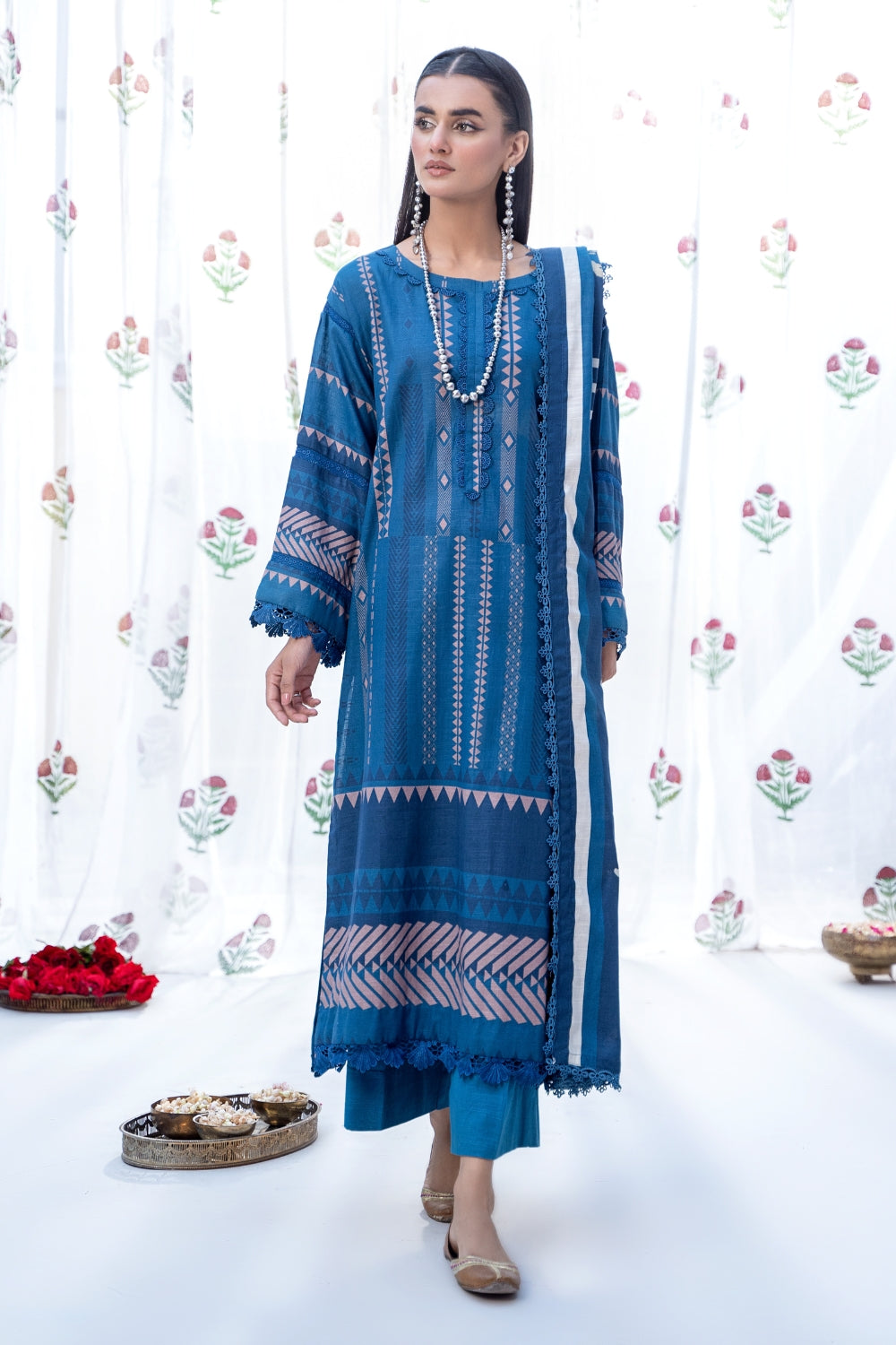 3PC Unstitched |Printed Khaddar Suit