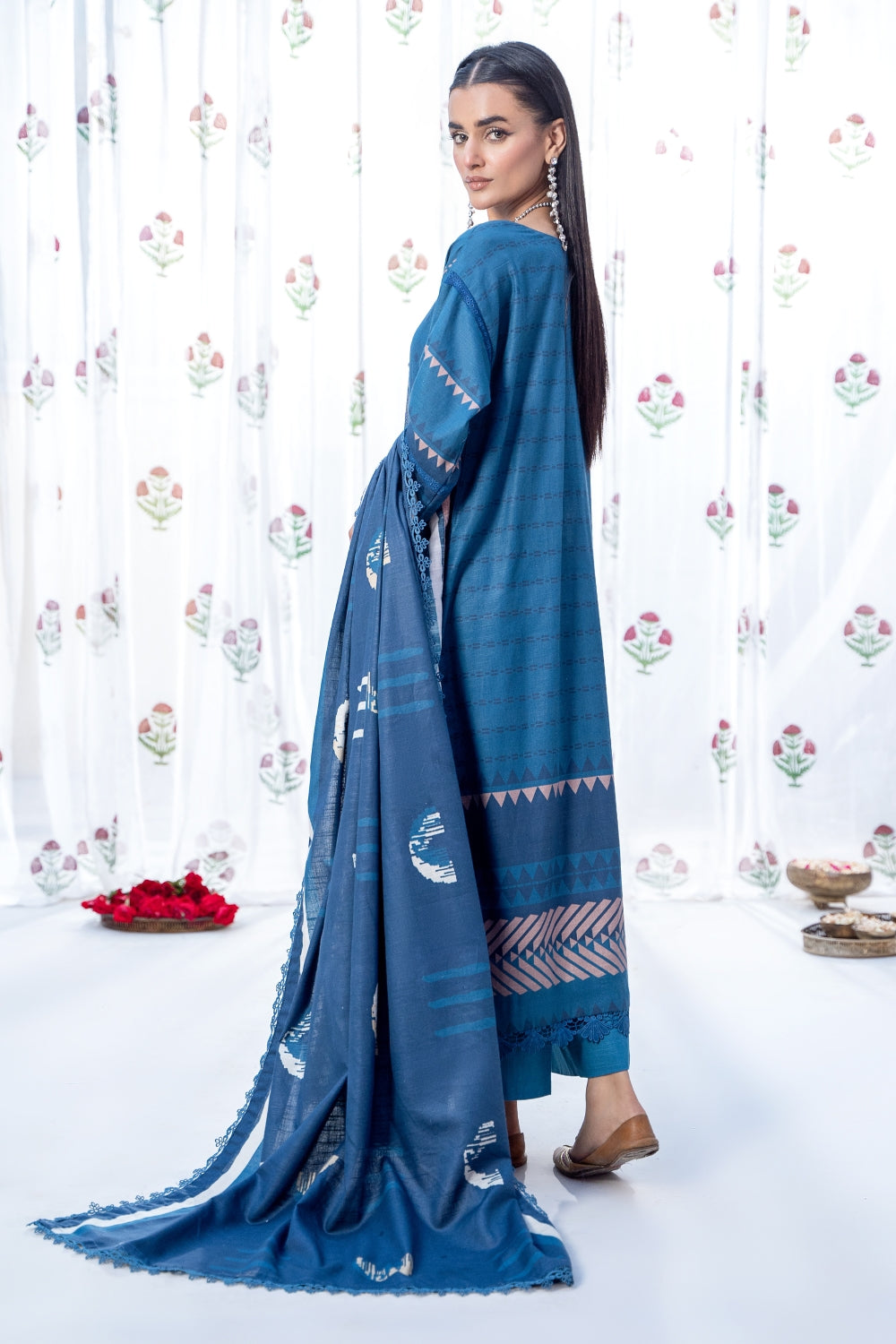 3PC Unstitched |Printed Khaddar Suit