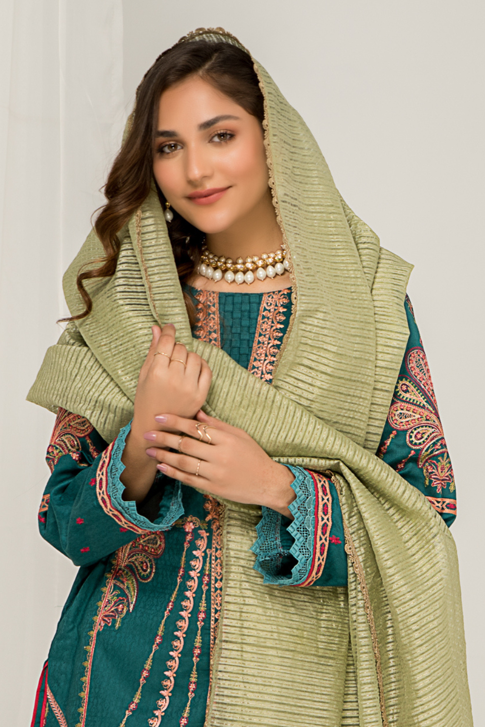 3 PC Unstitched | Jacquard Embroidered Suit