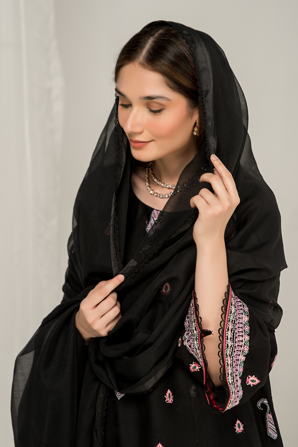 3 PC Unstitched Jacquard Embroidered Suit