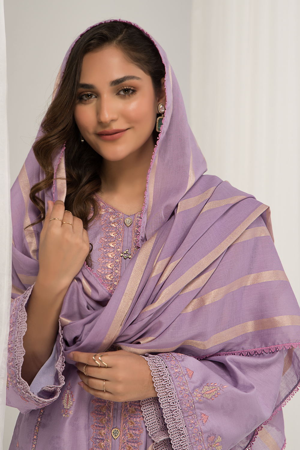 3 PC Unstitched Jacquard Embroidered Suit