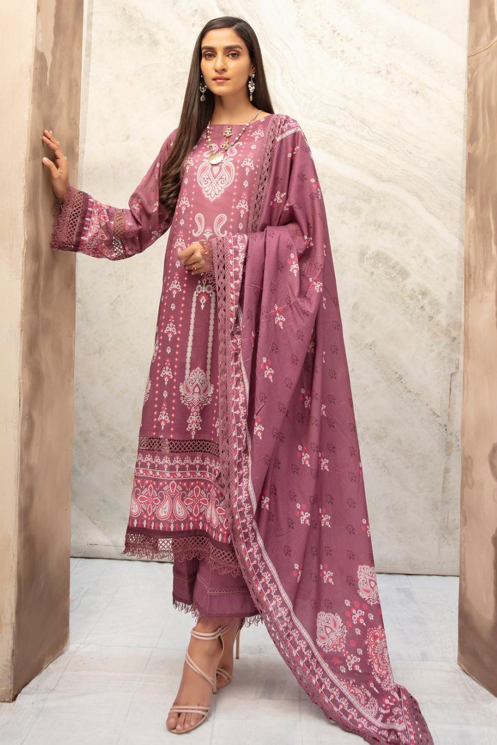 3 PC Unstitched Printed Lawn Suit