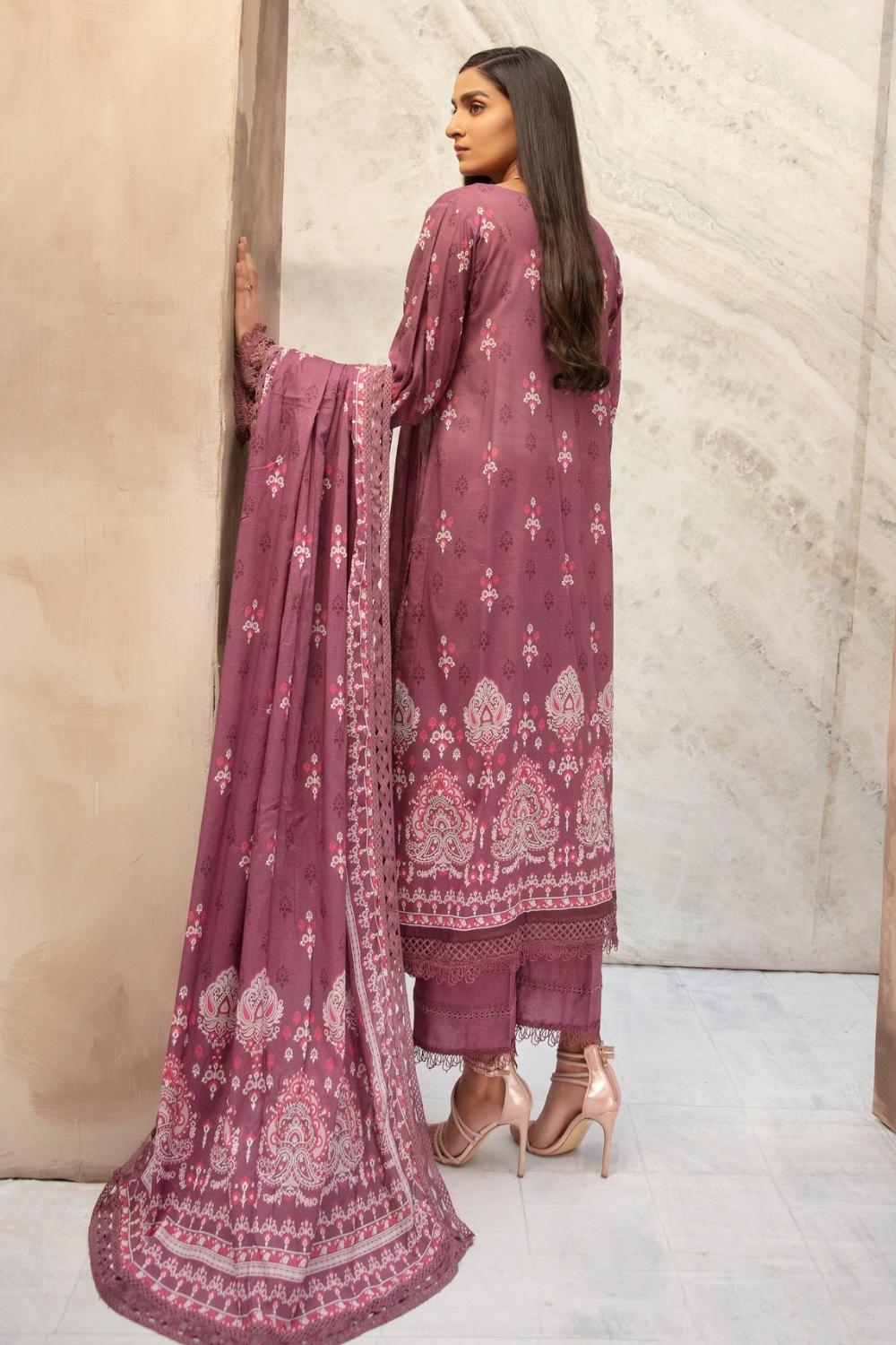 3 PC Unstitched Printed Lawn Suit