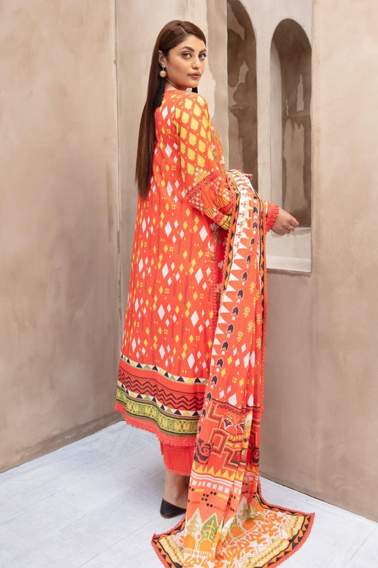 3 PC Unstitched | Printed Shirt + Printed Dupatta + Dyed Trouser