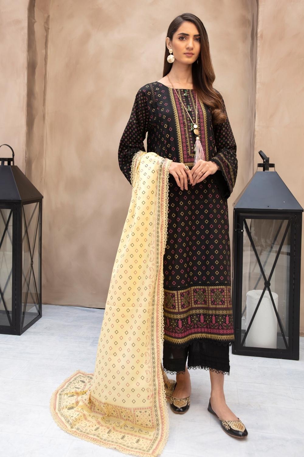 3 PC Unstitched | Printed Shirt + Printed Dupatta + Dyed Trouser