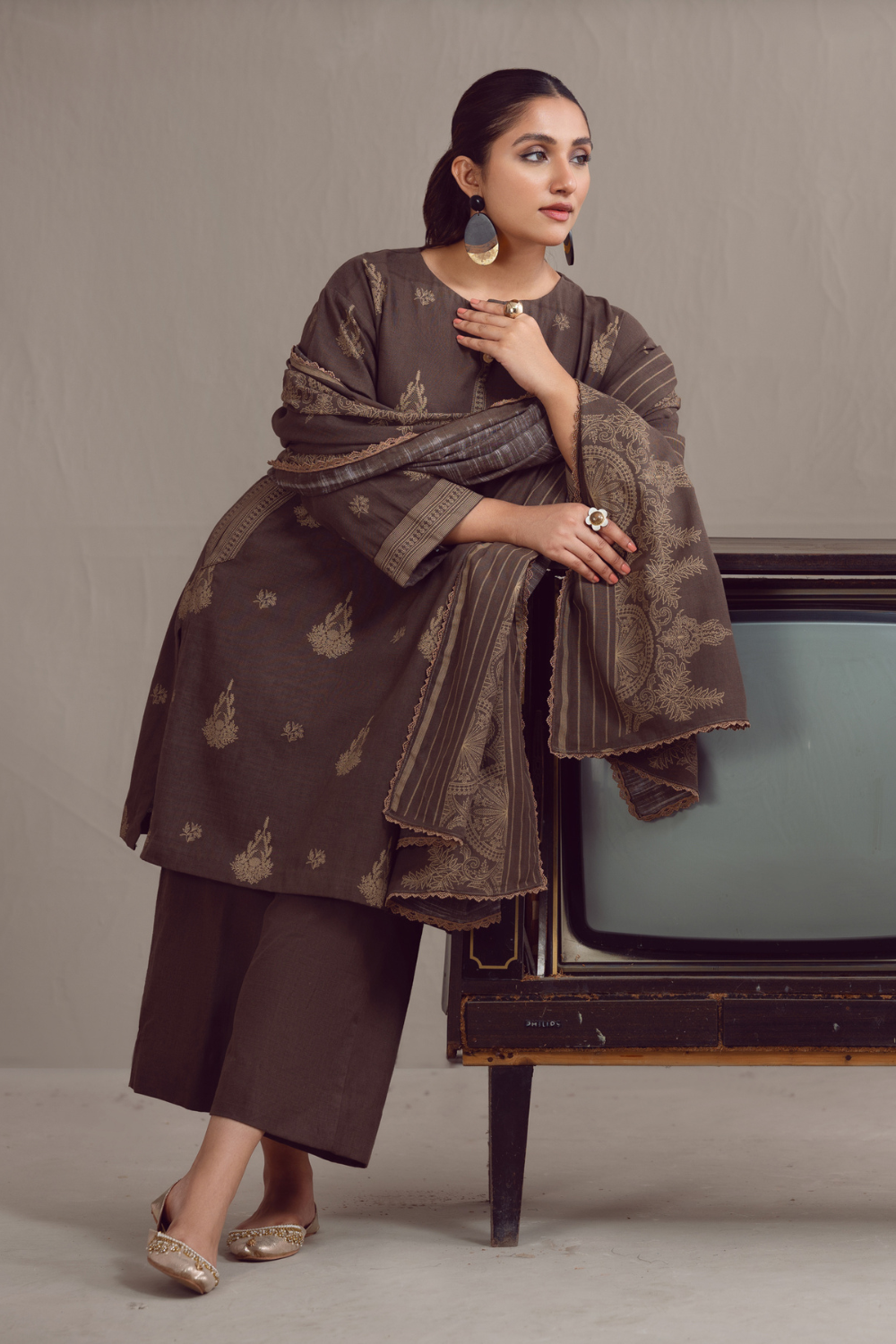 3 PC Unstitched | Khaddar Suit