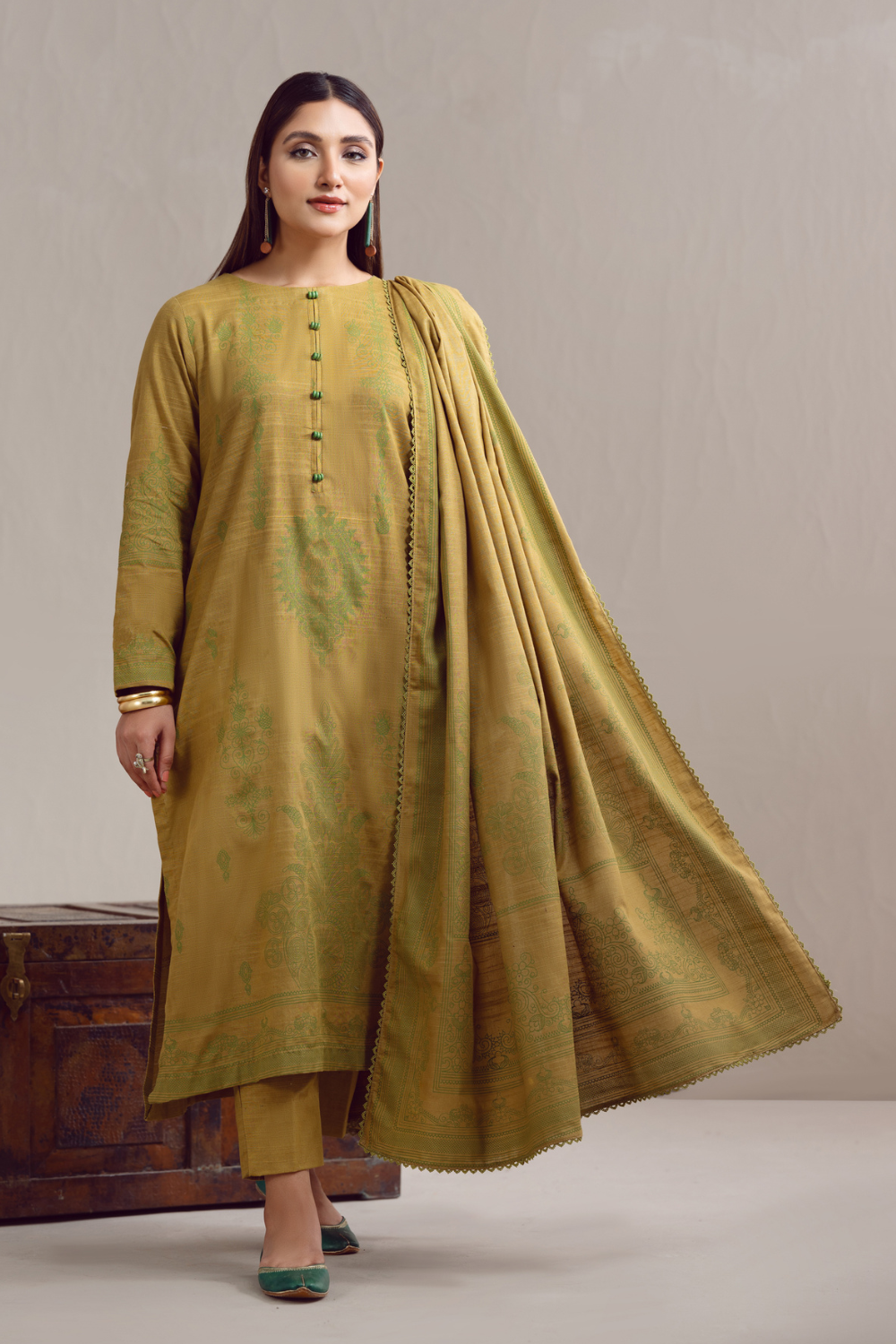 3 PC Unstitched | Khaddar Suit