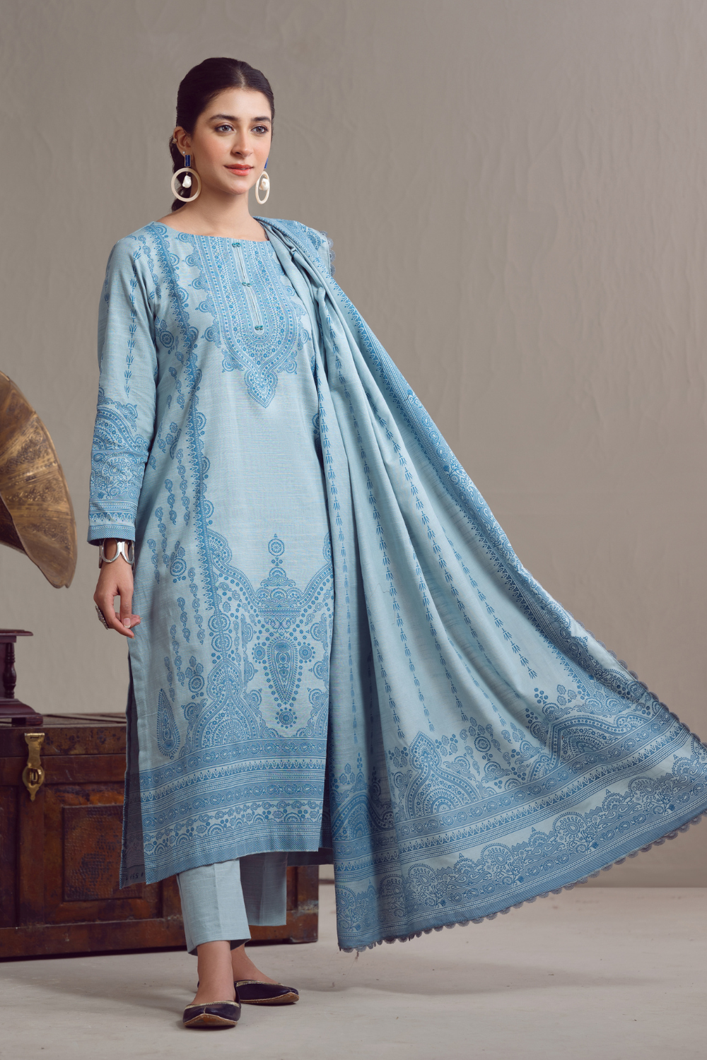 3 PC Unstitched | Khaddar Suit