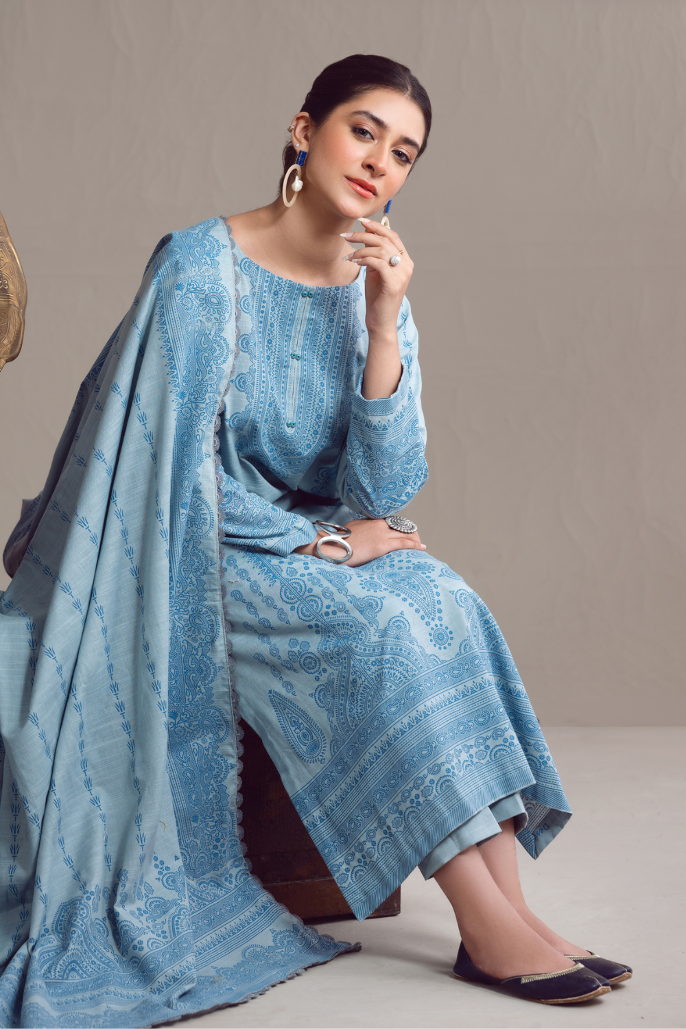 3 PC Unstitched | Khaddar Suit