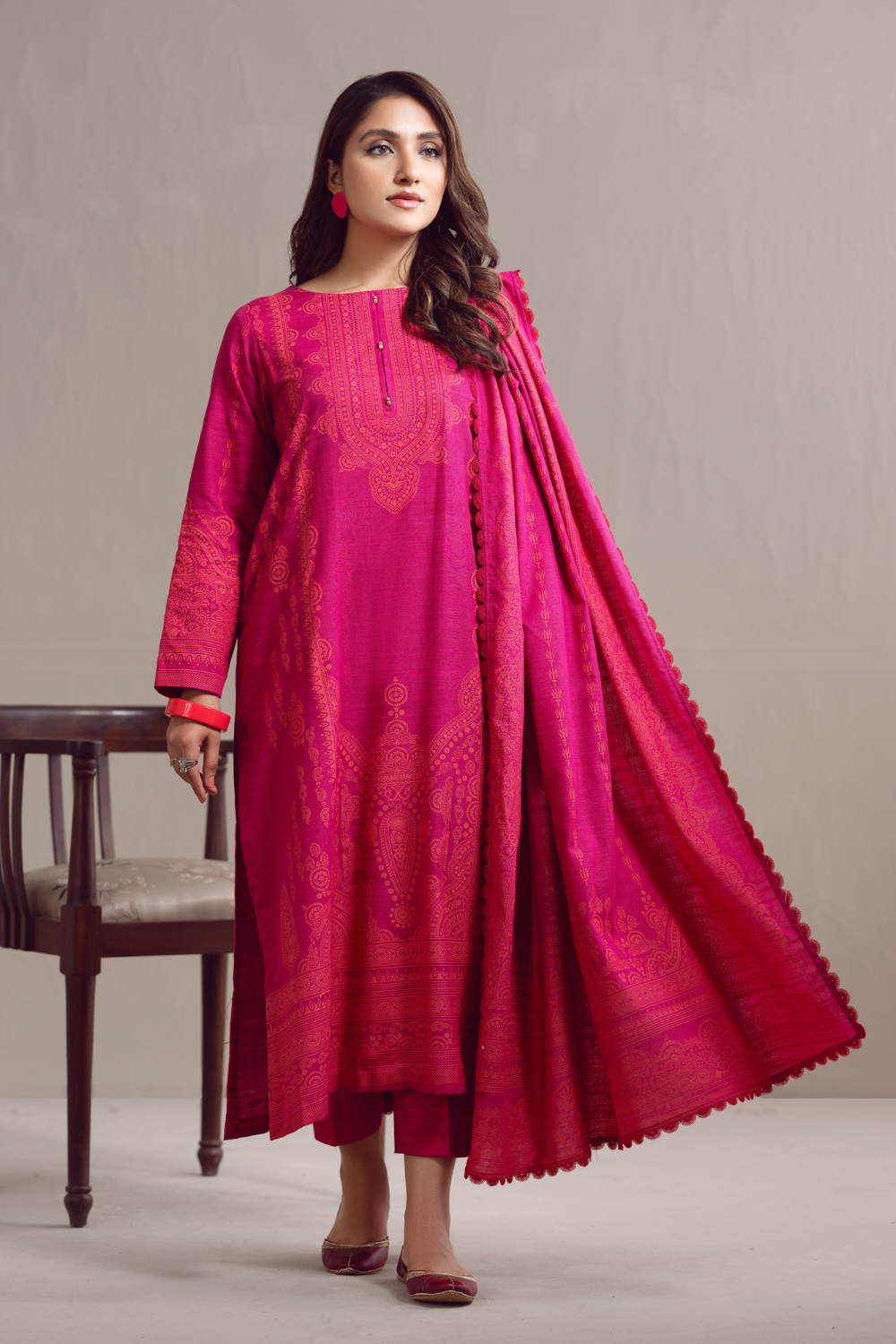 3 PC Unstitched | Khaddar Suit