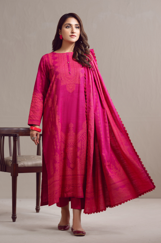 3 PC Unstitched | Khaddar Suit