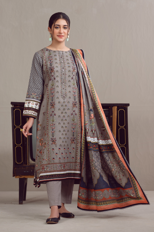 3 PC Unstitched | Khaddar Suit