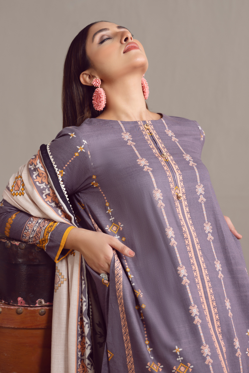 3 PC Unstitched | Khaddar Suit + Cotton Viscose Dupatta