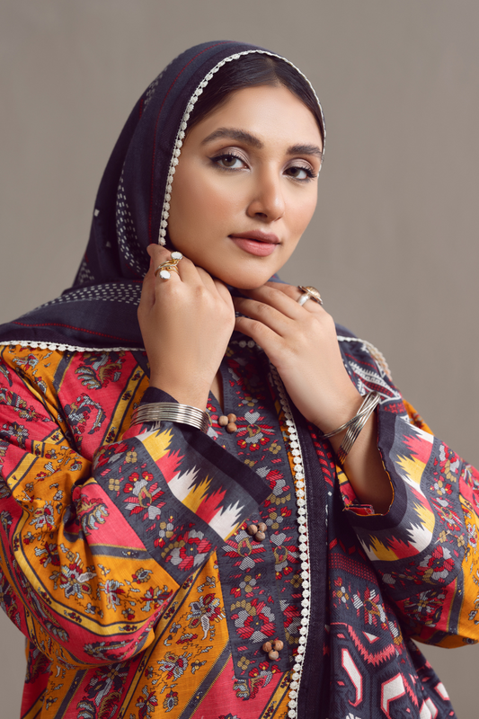 3 PC Unstitched | Khaddar Suit + Cotton Viscose Dupatta