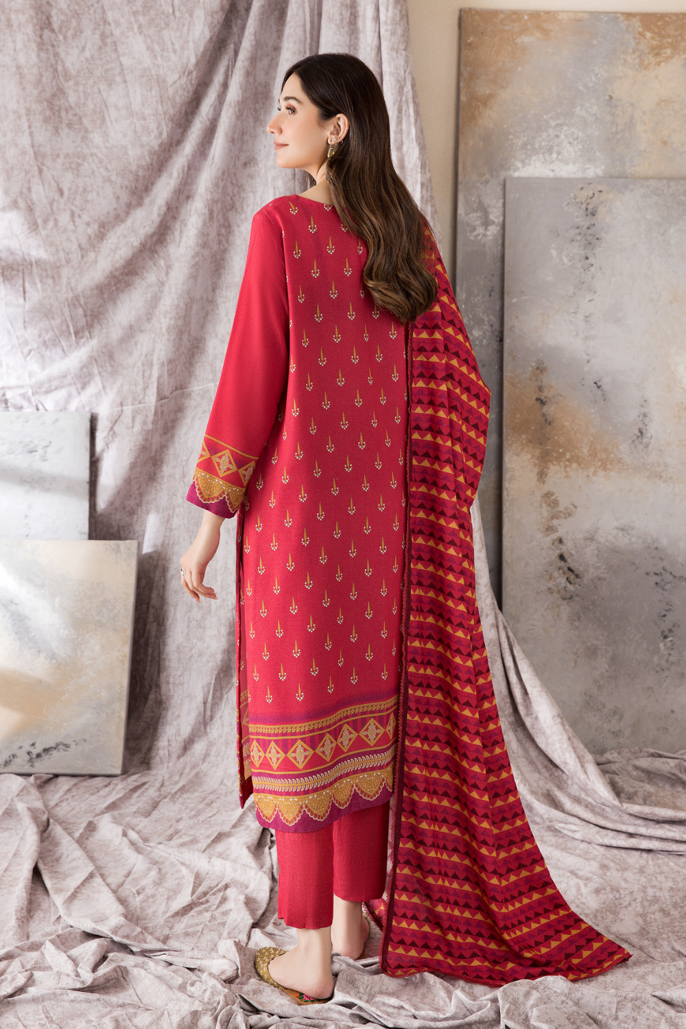 2 PC Unstitched | Printed Karandi Shirt + Dupatta