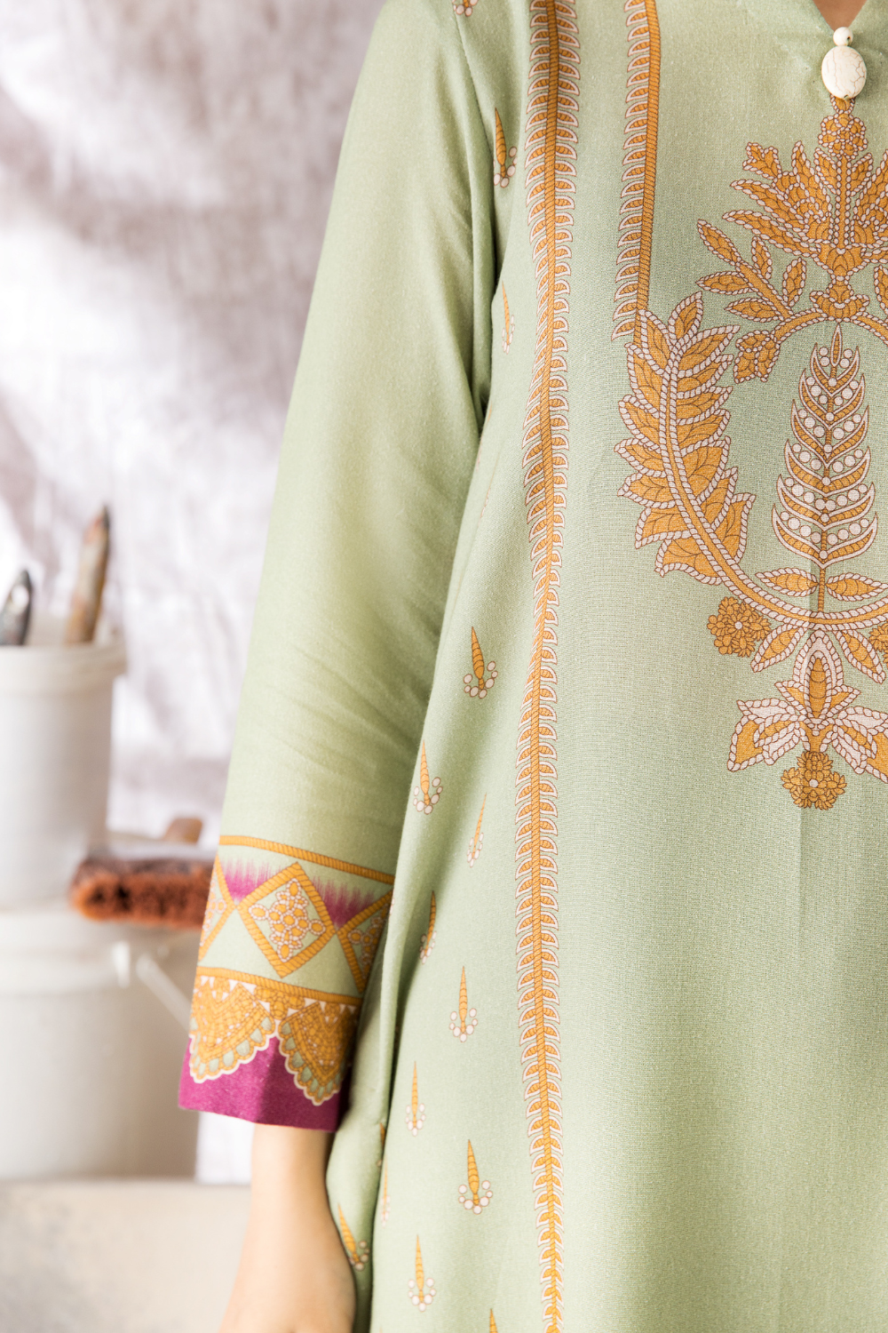 2 PC Unstitched | Printed Karandi Shirt + Dupatta