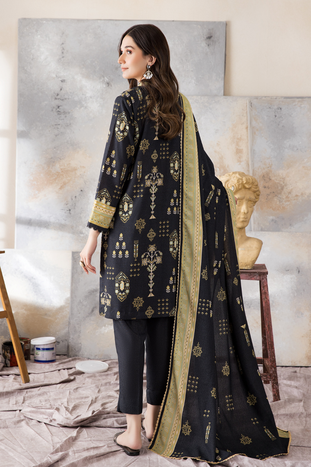 3 PC Unstitched | Karandi Printed Suit