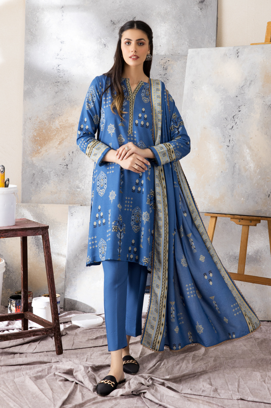3 PC Unstitched | Karandi Printed Suit