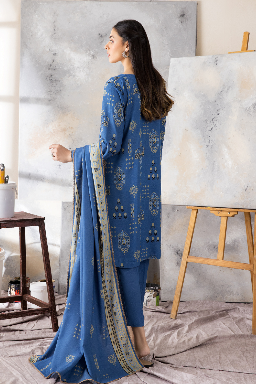 3 PC Unstitched | Karandi Printed Suit